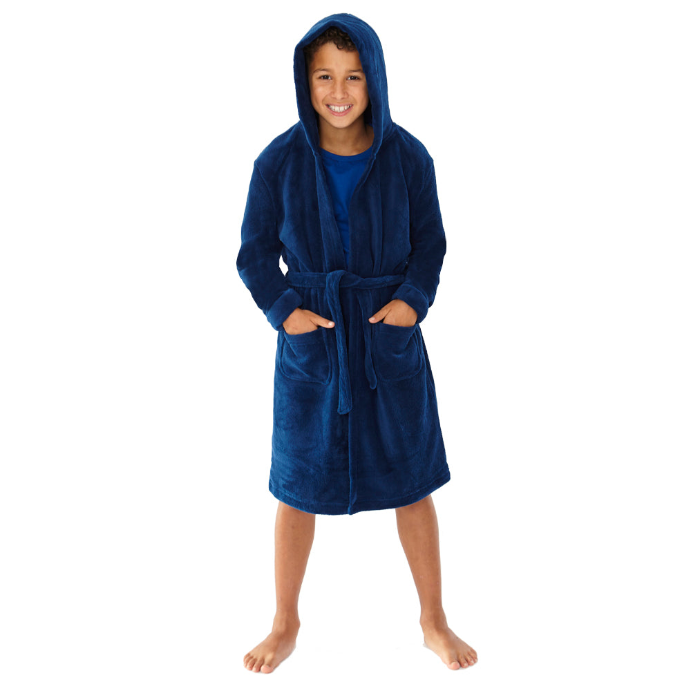 Kids hooded fleece discount robe