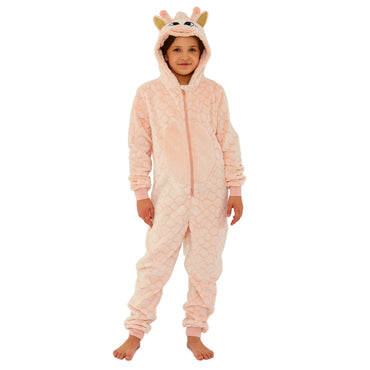 Kids Embossed Fleece Giraffe Onesie (14742320841086)