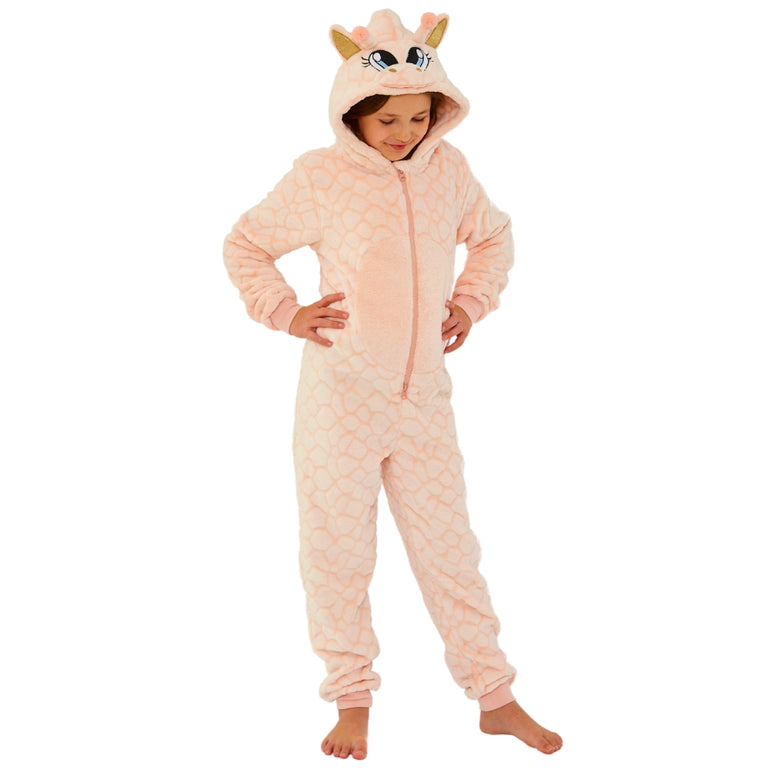 Kids Embossed Fleece Giraffe Onesie (14742320841086)