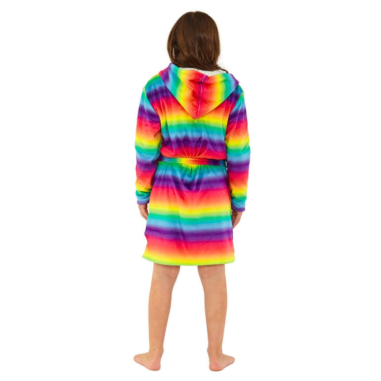 Rainbow Ombre Fleece Dressing Gown (14742325395838)