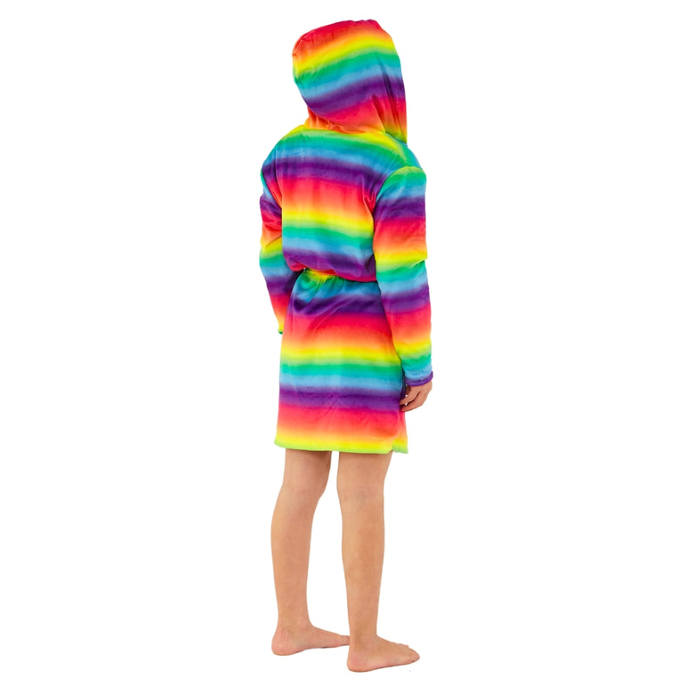 Rainbow Ombre Fleece Dressing Gown (14742325395838)