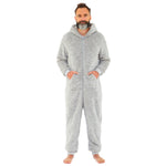 Adults Grey Soft Fluffy Fleece Onesie (5677496041633)