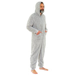 Adults Grey Soft Fluffy Fleece Onesie (5677496041633)