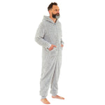 Adults Grey Soft Fluffy Fleece Onesie (5677496041633)