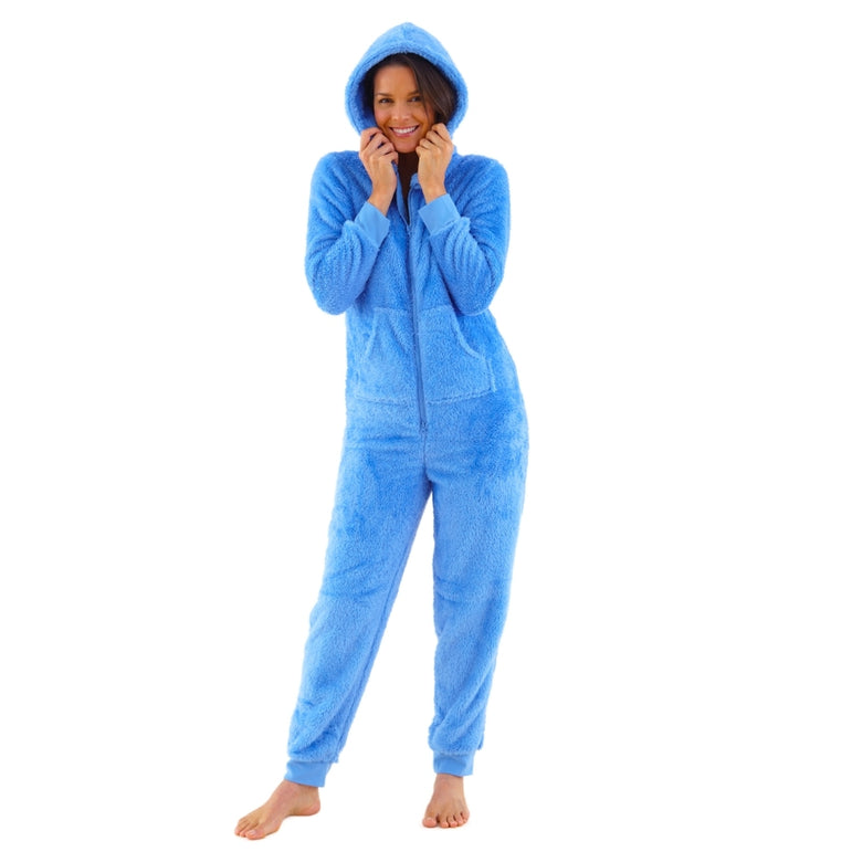 Adults Blue Fluffy Fleece Onesie (14761848537470)