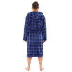 Men's Check Print Fleece Dressing Gown (14761873965438)