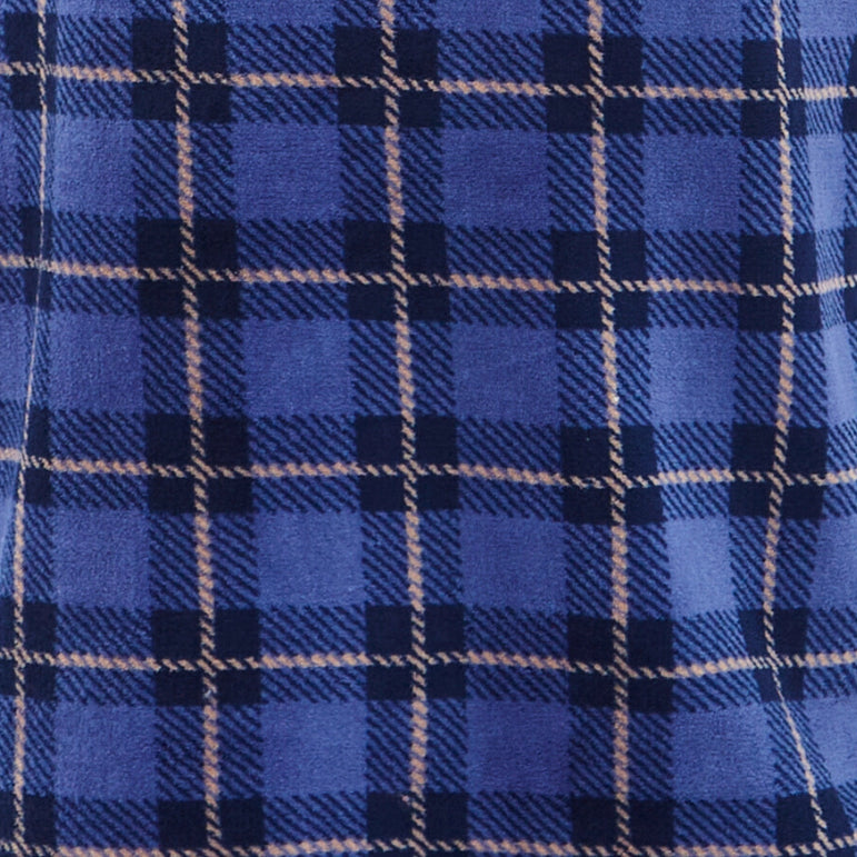 Men's Check Print Fleece Dressing Gown (14761873965438)