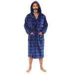 Men's Check Print Fleece Dressing Gown (14761873965438)