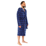 Men's Check Print Fleece Dressing Gown (14761873965438)