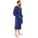 Men's Check Print Fleece Dressing Gown (14761873965438)