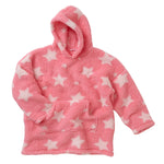 Girls Star Print Puffy Fleece Oodie Wearable Blanket Oversized Sweatshirt (14742322086270)