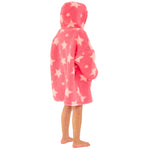 Girls Star Print Puffy Fleece Wearable Hoodie Blanket (14742322086270)