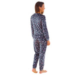 Womens Leopard Print Velour Pyjamas (14762060185982)