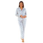 Womens Zebra Print Velour Pyjamas (14762050027902)