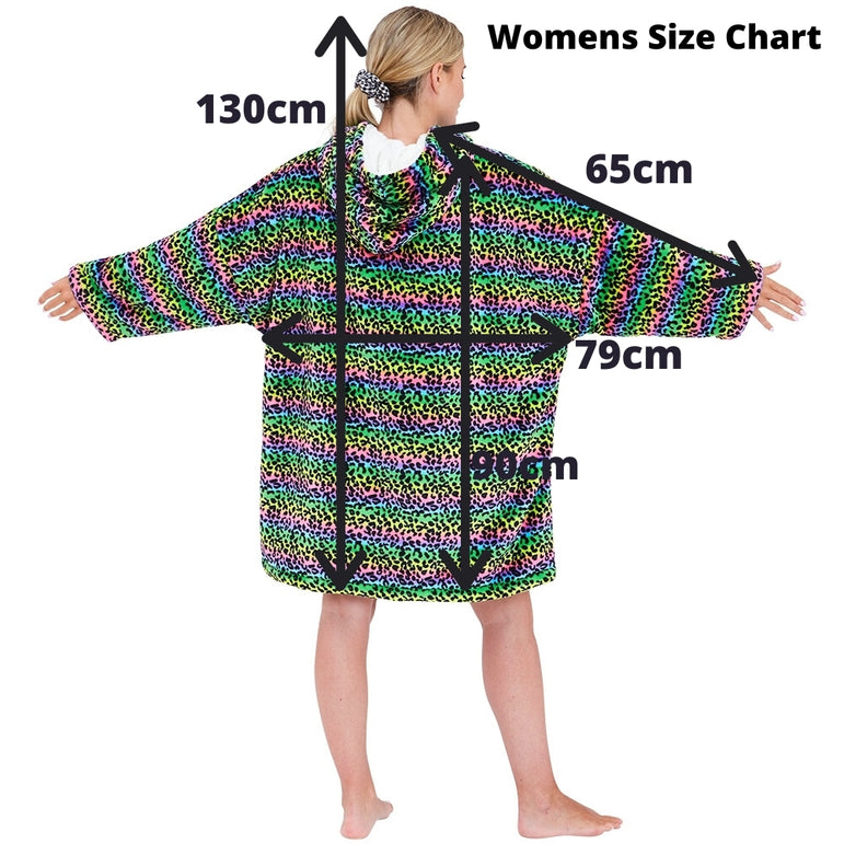 Womens Star Print Teddy Fleece Wearable Hoodie Blanket (14761862562174)