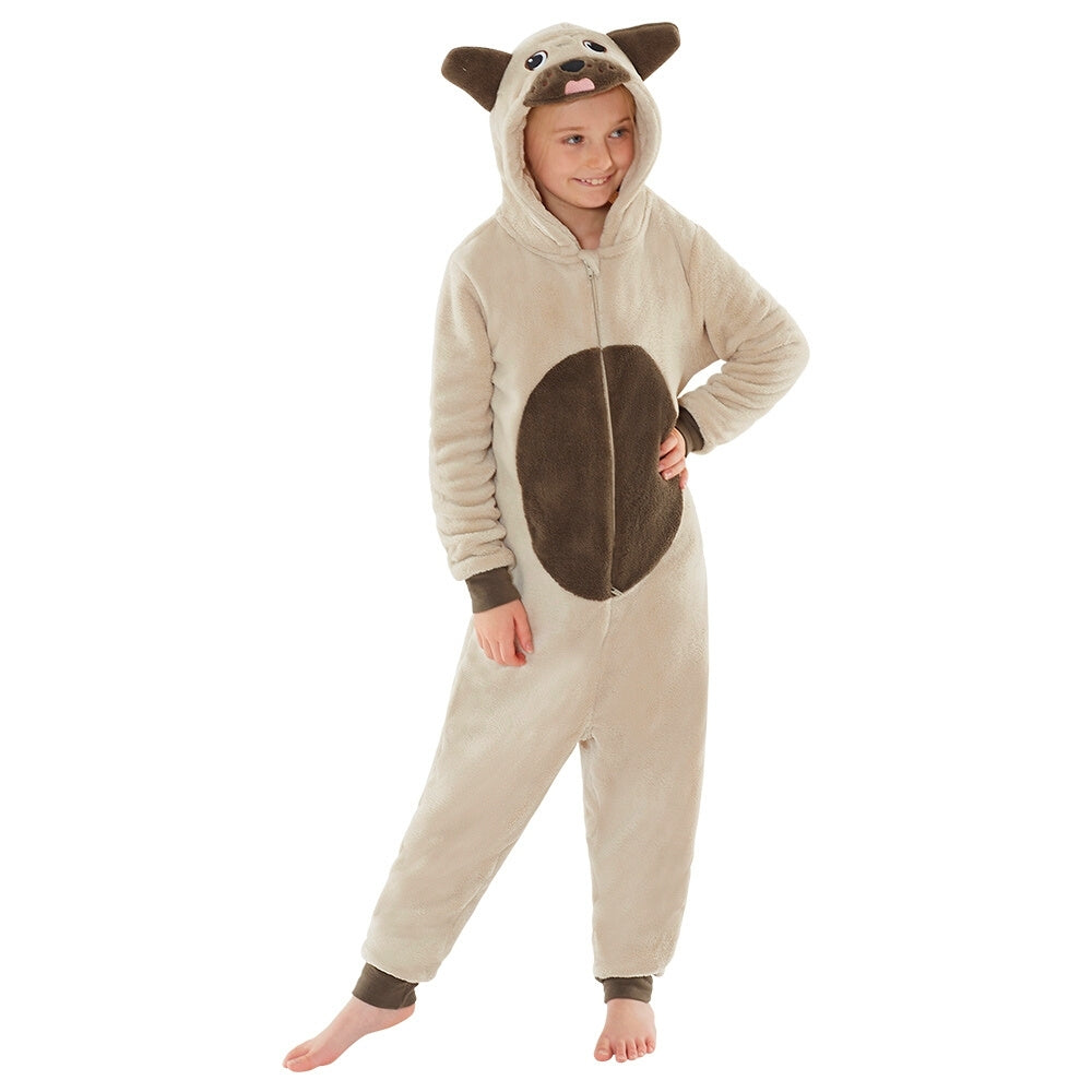 Pug Dog Fleece Onesie for Children | Kids Pug Onesie (4490632233012)