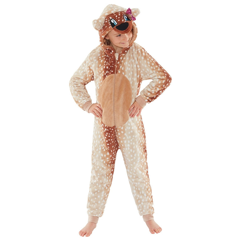 Girls Deer Fleece Onesie | Bambi Onesie (4490625253428)