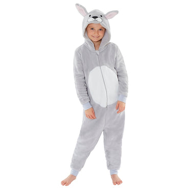 Girls Rabbit Onesie | Grey Rabbit Onesie (5803809931425)