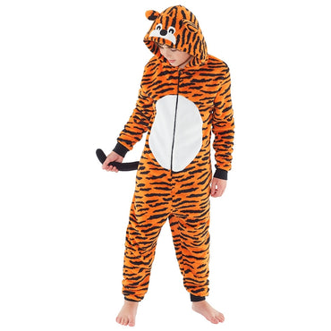 Childs Tiger Fleece Onesie | Tiger Onesie for Kids (4490632691764)